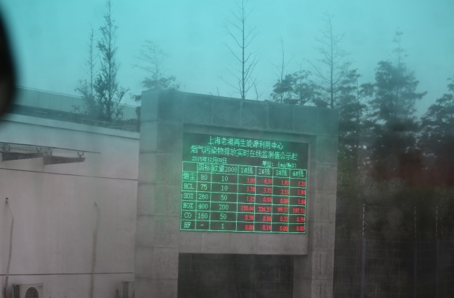 老港再生能源利用中心焚烧厂的污染物在线监测实时结果